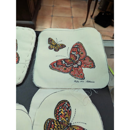 unfinished Applique Pieces Butterflies Sis 1977 Melanie craft sewing project
