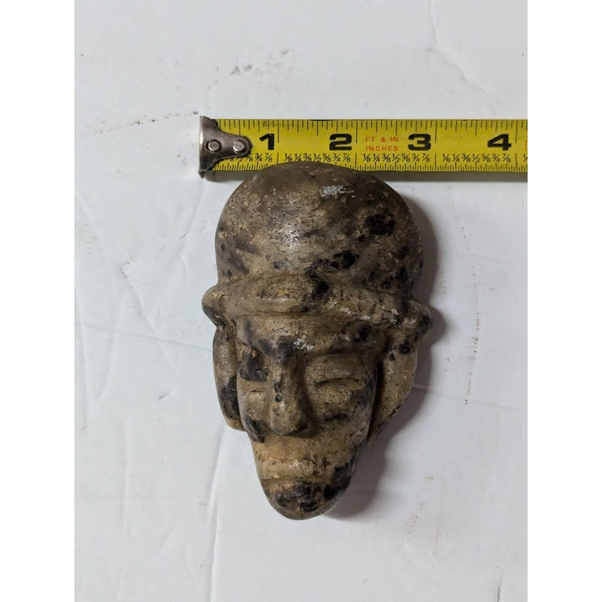 handmade Hand carved marble Mayan Incan antique stone face Mexcala Stone Mask