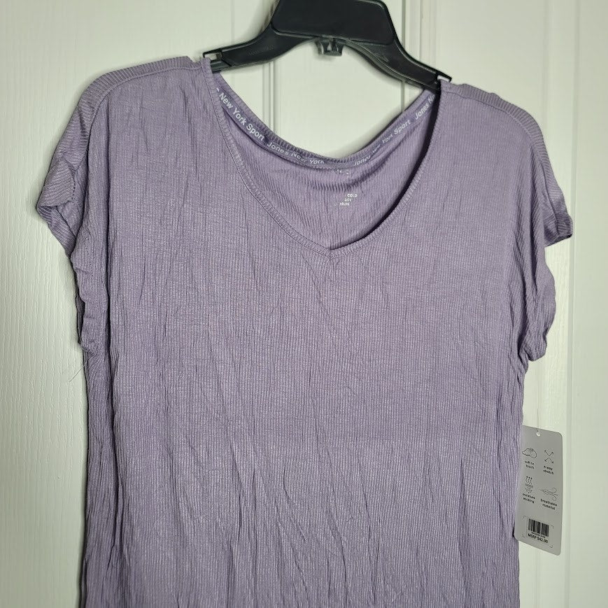 New York Sport Violet Dust Size Small thermal short sleeve top RIBBED