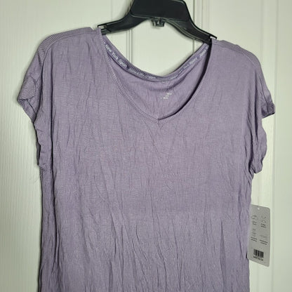 New York Sport Violet Dust Size Small thermal short sleeve top RIBBED