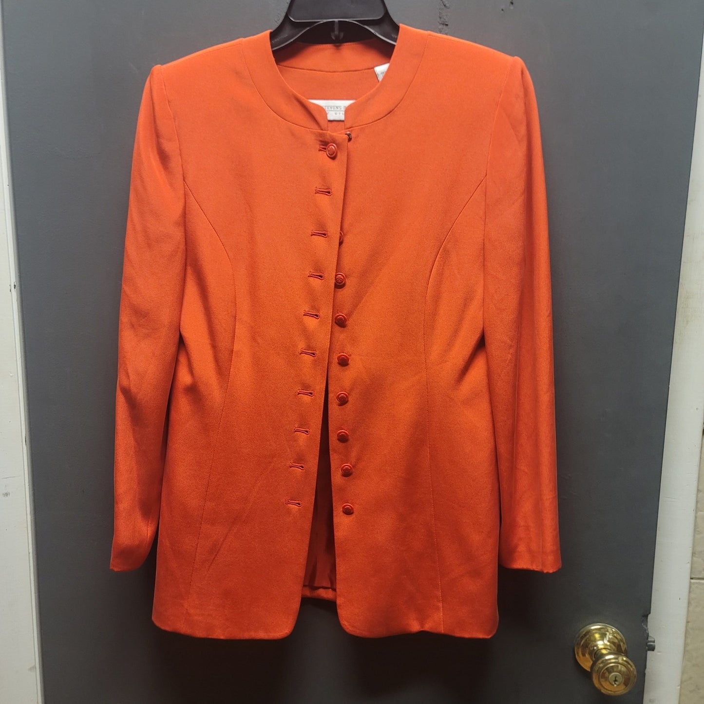 Valerie Stevens Petites Pure Silk Red Button Front Blazer Jacket MidCentury Chic