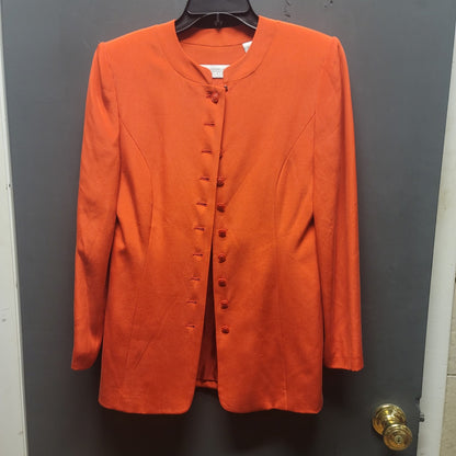 Valerie Stevens Petites Pure Silk Red Button Front Blazer Jacket MidCentury Chic