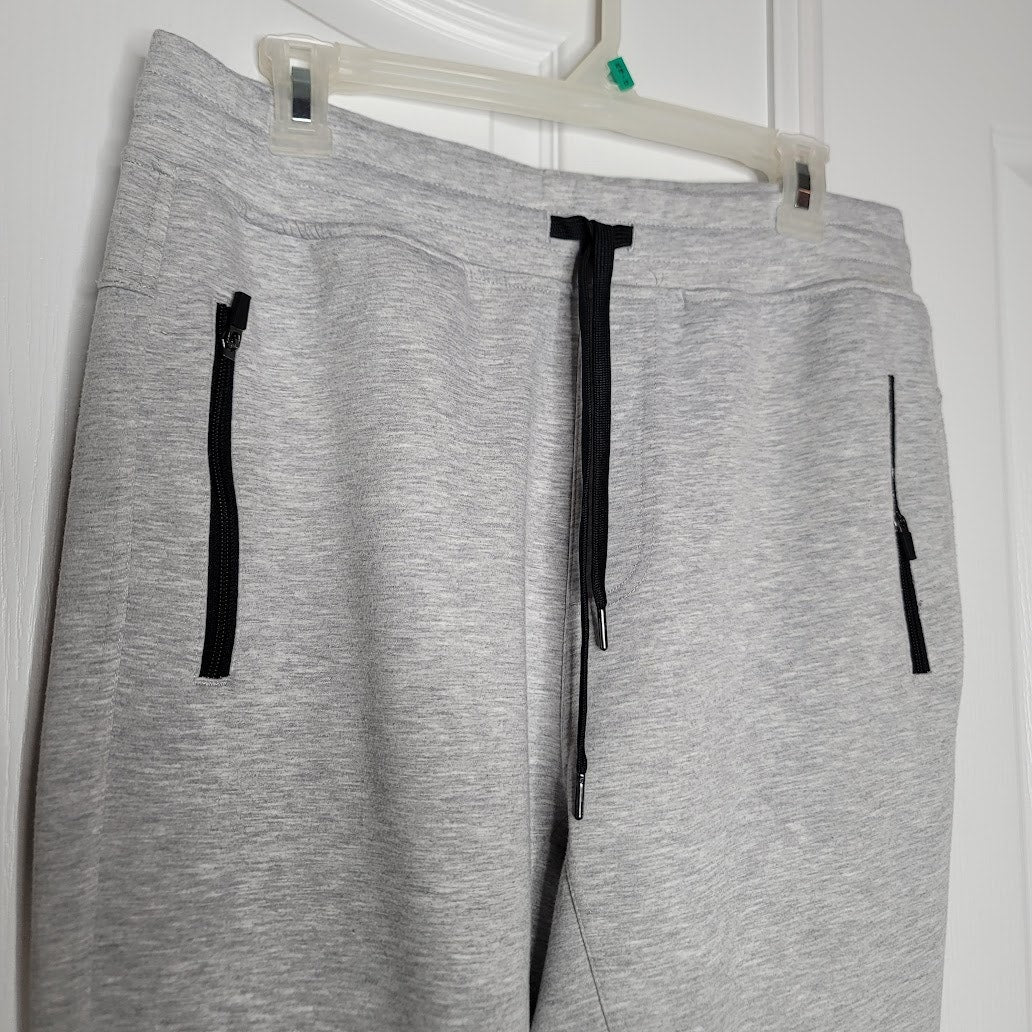 90 Degree Reflex Size Medium Marled Gray Sweatpants NEW Black Zipper tie Waist