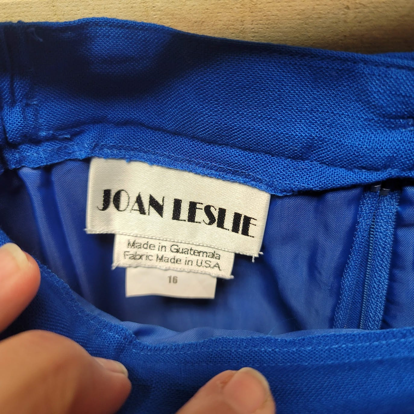 Joan Leslie Size 16 Blue Skirt Lined Career Work Textured NEW Pencil wiggle