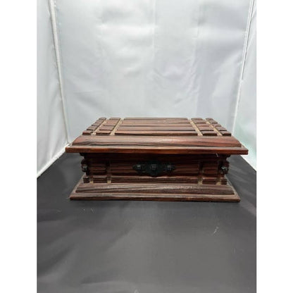 Vintage Wooden Jewelry Trinket Chest Box Keepsakes Stash Spain Rustic Carved