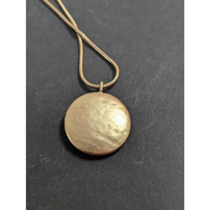 Vintage Fashion Necklace Chico's Crystal Chip Round Medallion gold chain