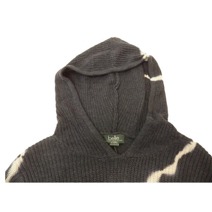 Belle By Belldini Women Navy/White Tie-Dye Gracie Hooded Sweater MEDIUM NEW