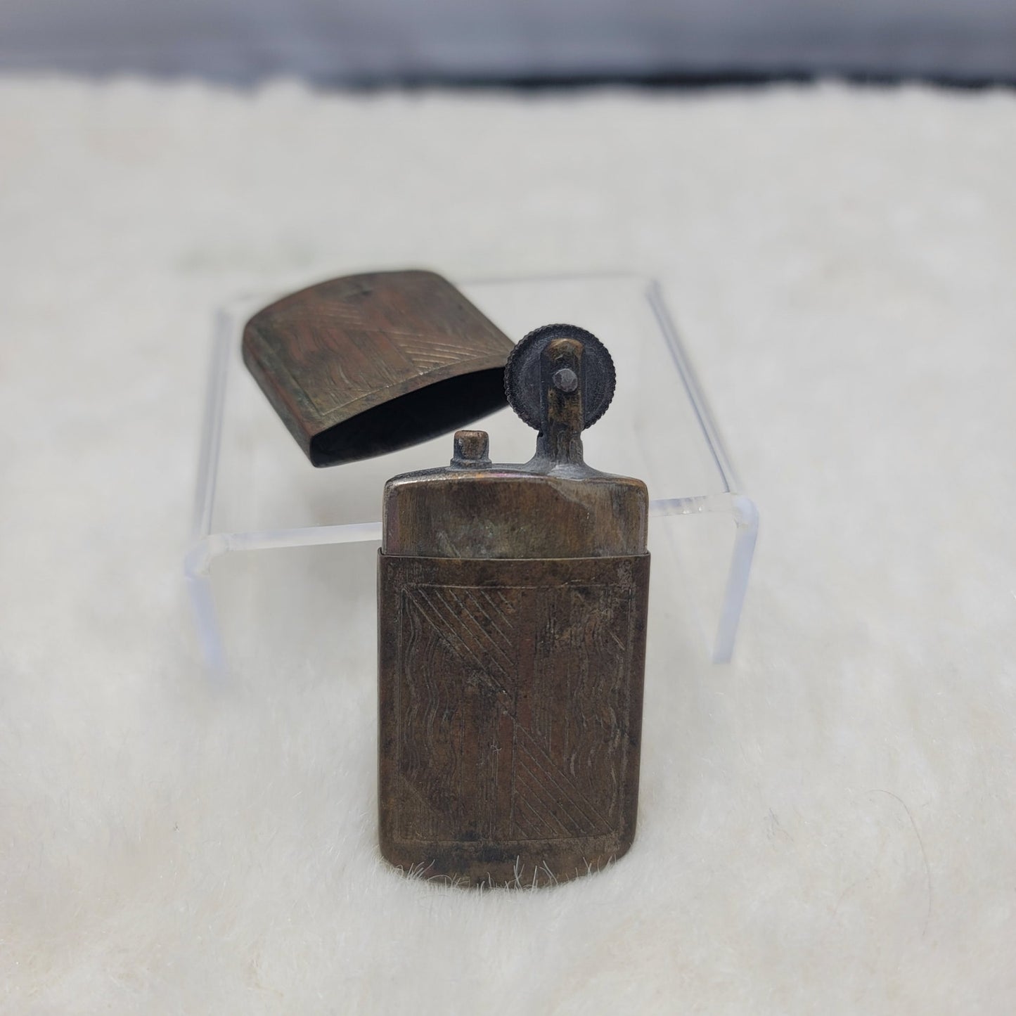 Vintage WWI WWII Military Trench Art Style Slide Sleeve Pocket Lighter Antique
