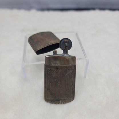 Vintage WWI WWII Military Trench Art Style Slide Sleeve Pocket Lighter Antique