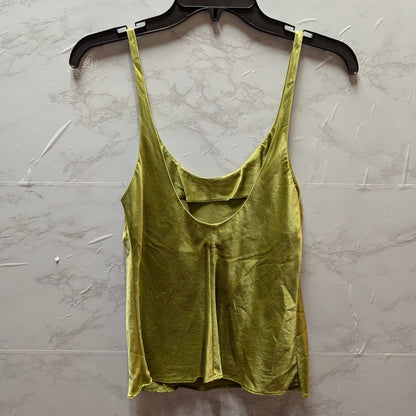 Victoria's Secret Y2K Chartreuse 100% Silk Open Back Camisole Cami Top Small