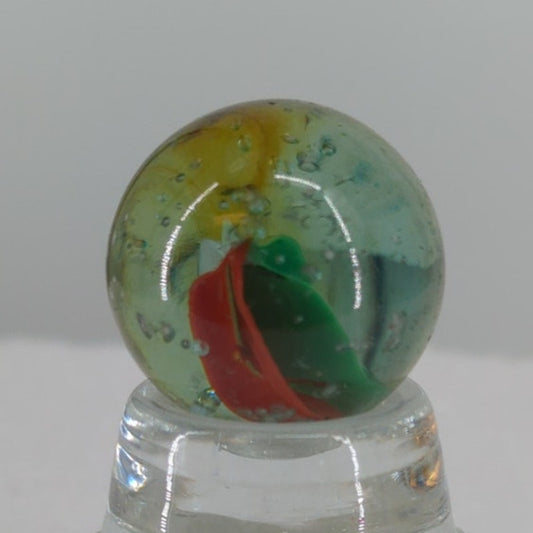 Vintage Master Glass Cat's Eye Marble 3 Color 6 Vane Seed Bubble Shooter 1" #AB