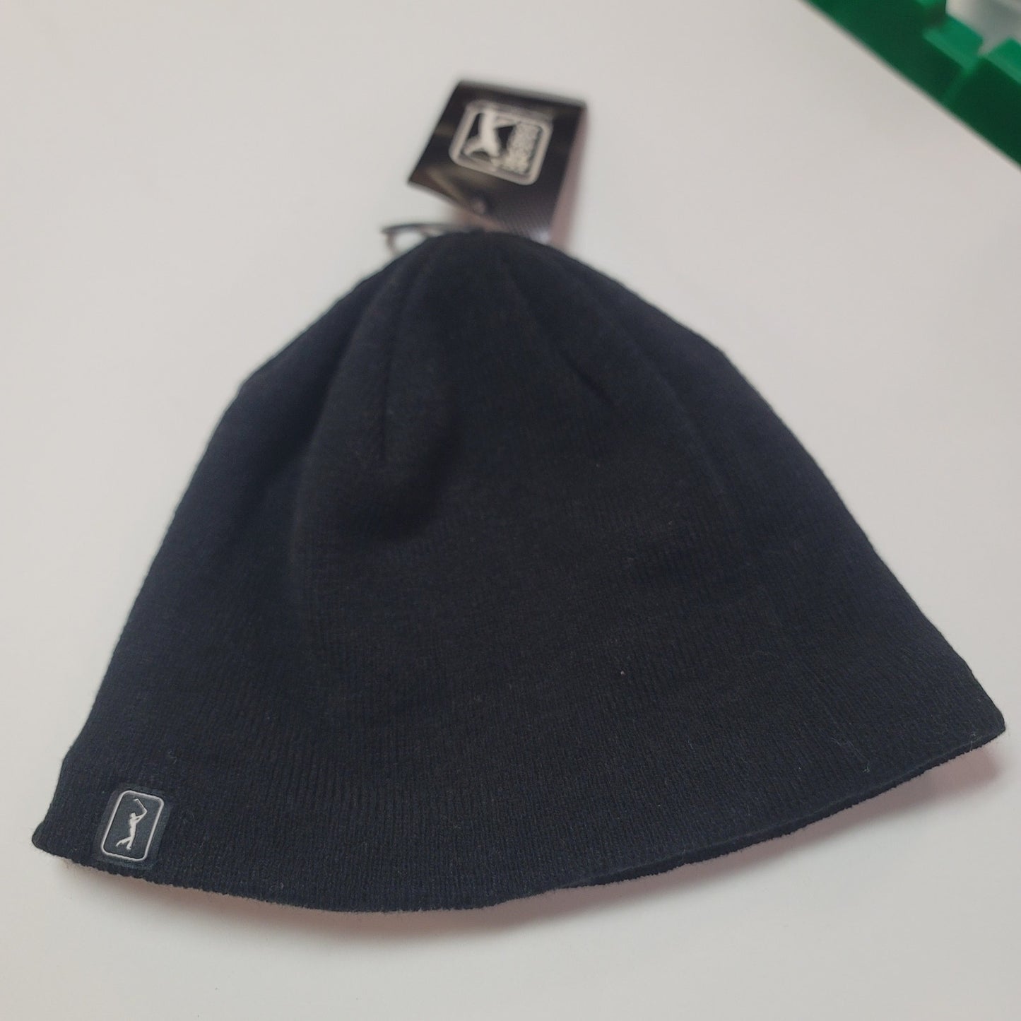 PGA NEW Black Fisherman Beanie Hat Knit Hat Unisex One Size Fits Ribbed Folding