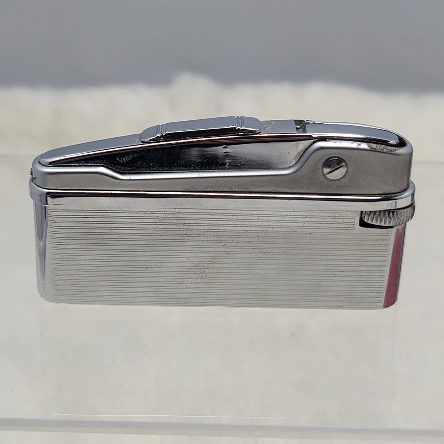 Vintage Maruman Chrome Pocket Lighter Box Ireland Mid-Century Modern Minimalist