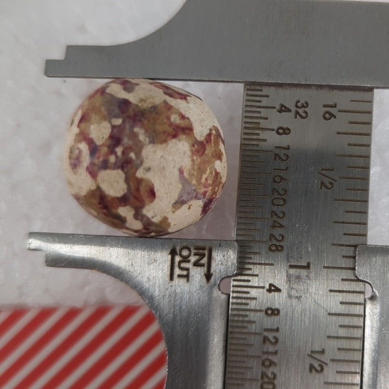 Antique German Handmade Bennington Clay Marble Glazed Red Brown Shooter 7/8" #AB