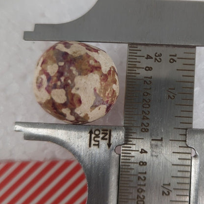 Antique German Handmade Bennington Clay Marble Glazed Red Brown Shooter 7/8" #AB
