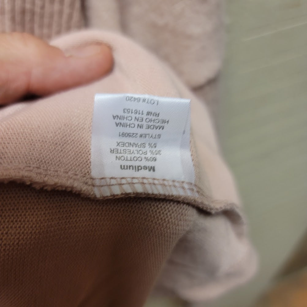 Poof! SOFT Rib Popover Blush Pink Oversize Long Sleeve Medium Casual sweater NEW