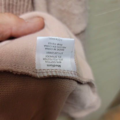 Poof! SOFT Rib Popover Blush Pink Oversize Long Sleeve Medium Casual sweater NEW