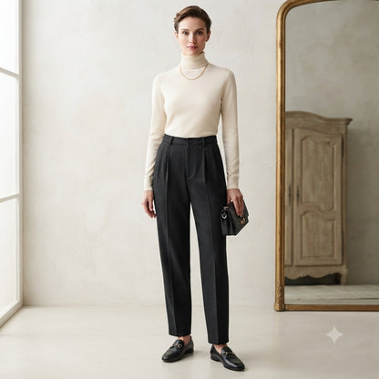 Banana Republic Wool Pants Size 4 High Waisted Pleated Front side pocket Italy