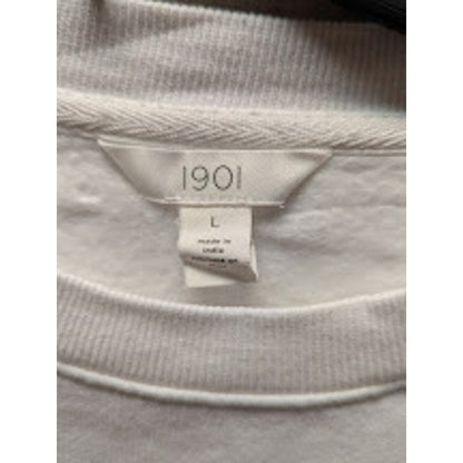 Nordstrom 1901 White Gold Silver Sweatshirt Size LARGE New Years  Pop Clink Fizz