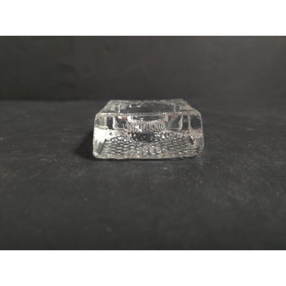 Vintage Square Pressed Glass Open Salt Cellar Cut Pattern Table Accent