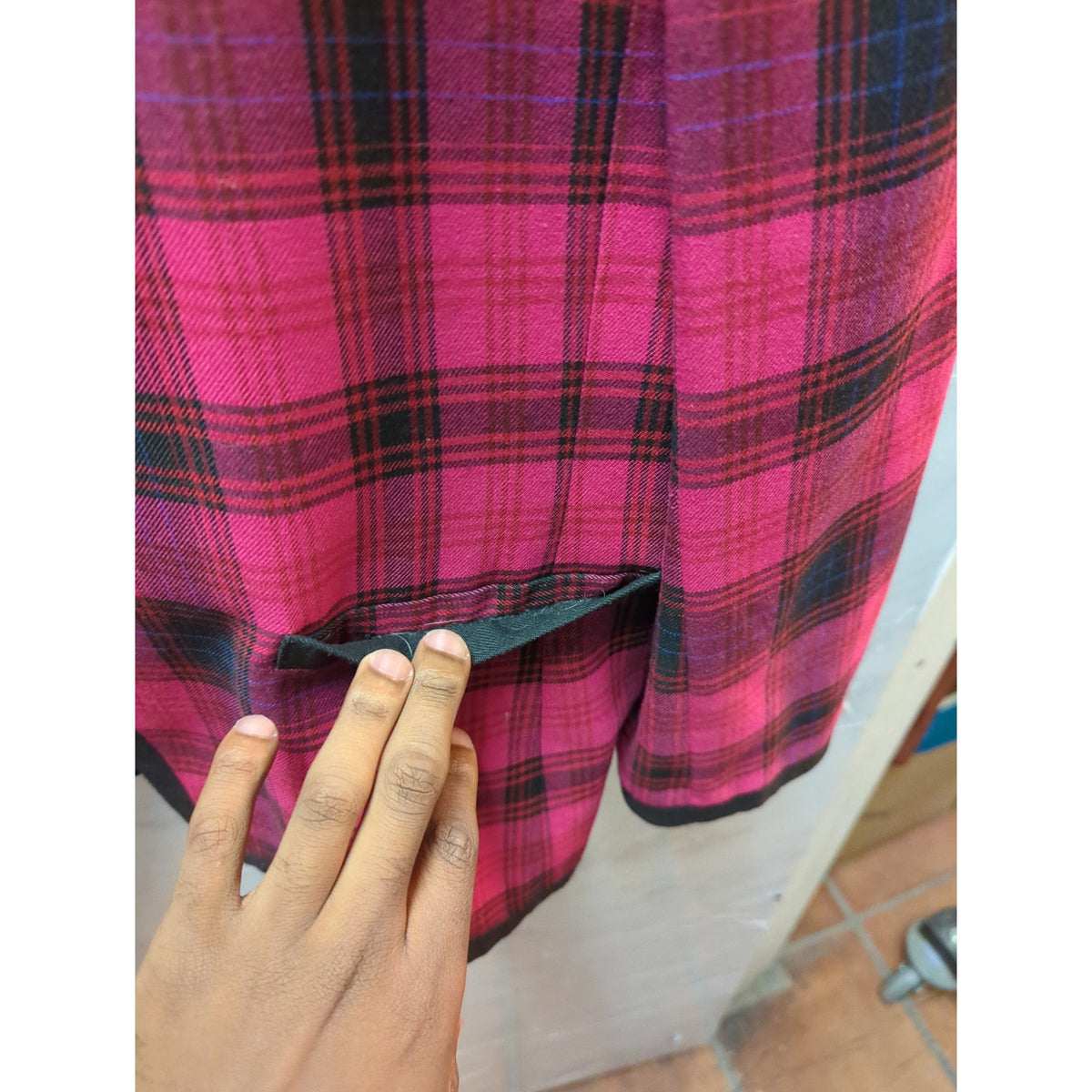 Vintage HBS Ltd Plaid Blazer Jacket 90s Clueless Grunge Pink Tartan Size 16