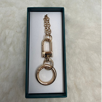 EAFY Gold Tone Heavy Link Keychain - Modern Designer Key Accessory