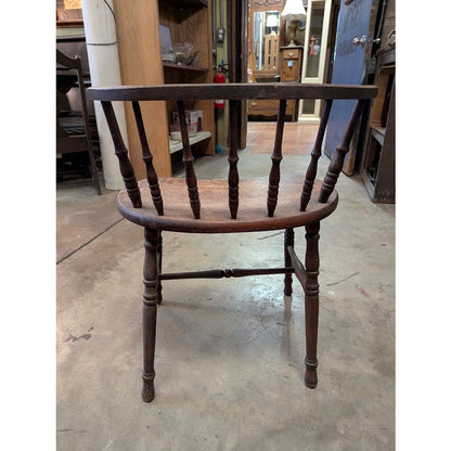 Secondhand Sandies: Antique 19thC Wood Spindle Chair | 20x11 Kidney Plank Accent Vanity Seat