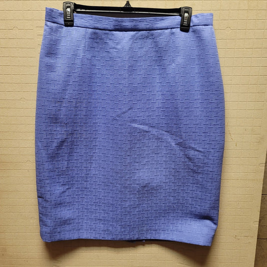 Le Suit Womens Skirt Size 16 W Blue Textured Career Work Back Slit