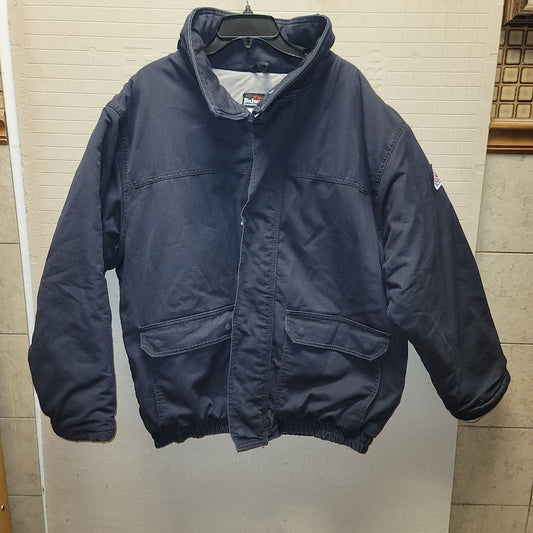Bulwark FR Flame Resistant Bomber Jacket XL Navy Quilted Insulated Work Coat PPE