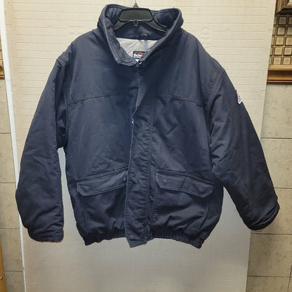 Bulwark FR Flame Resistant Bomber Jacket XL Navy Quilted Insulated Work Coat PPE