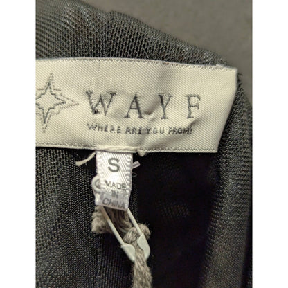 Wayf floral Black long sleeve Bodysuit scoop neck open back Size Small NEW