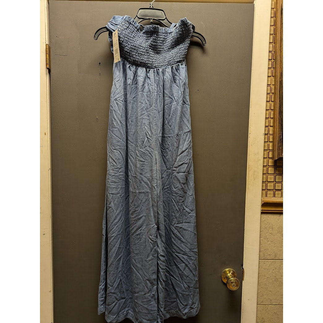 Habitual Blue Jean stone washed denim romper Size 16 youth wide leg with pockets