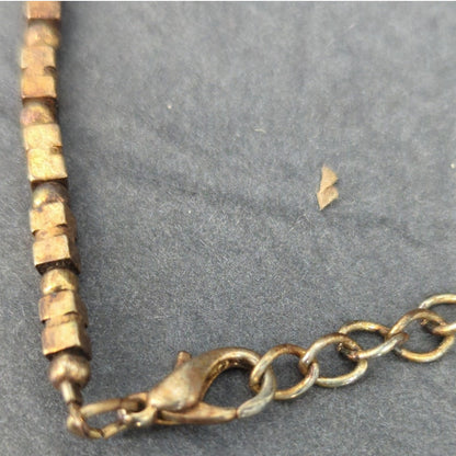 Vintage Gold Tone Brutalist Segmented Block Chain Collar Necklace Retro