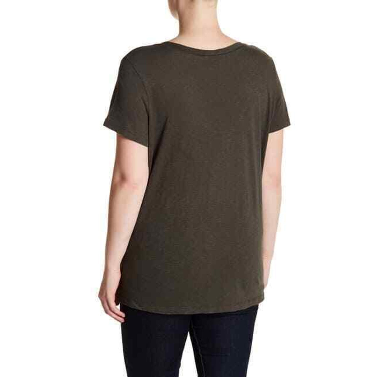 Susina Slub Slips on Over Head T-Shirt Short Sleeves Scoop Neck Grey Beluga 3x