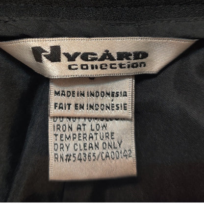 Nygard Black High Waisted Pleated Lined Pants Size 6 Petites Y2K Career Classic