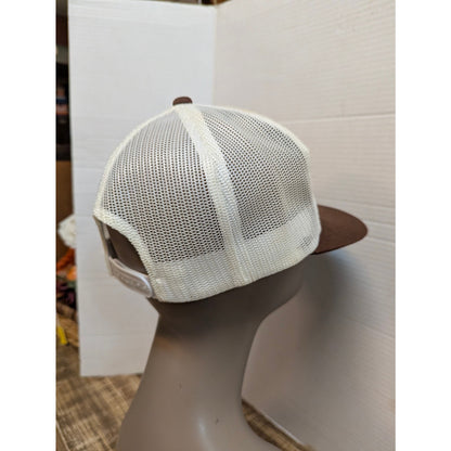 Vintage Strike King Lures White Brown Trucker Snapback Hat Retro Y2K