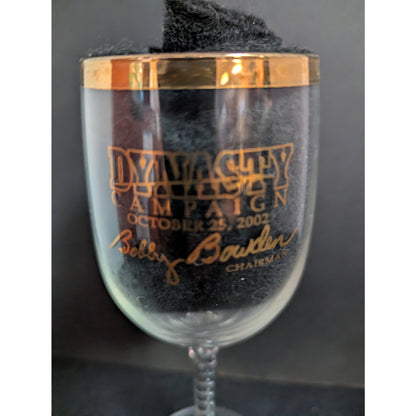 FSU Dynasty Campaign Bobby Bowden Gold Rim Wine Glasses Set of 6 Vintage 2002