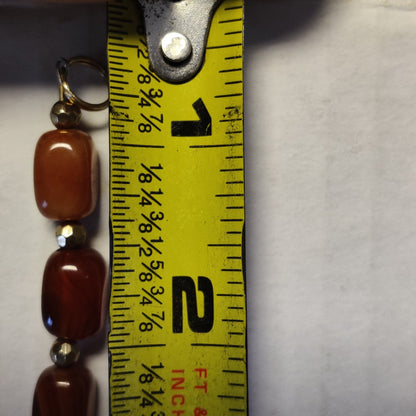 Vintage Carnelian Agate Chunky Geometric Statement Necklace