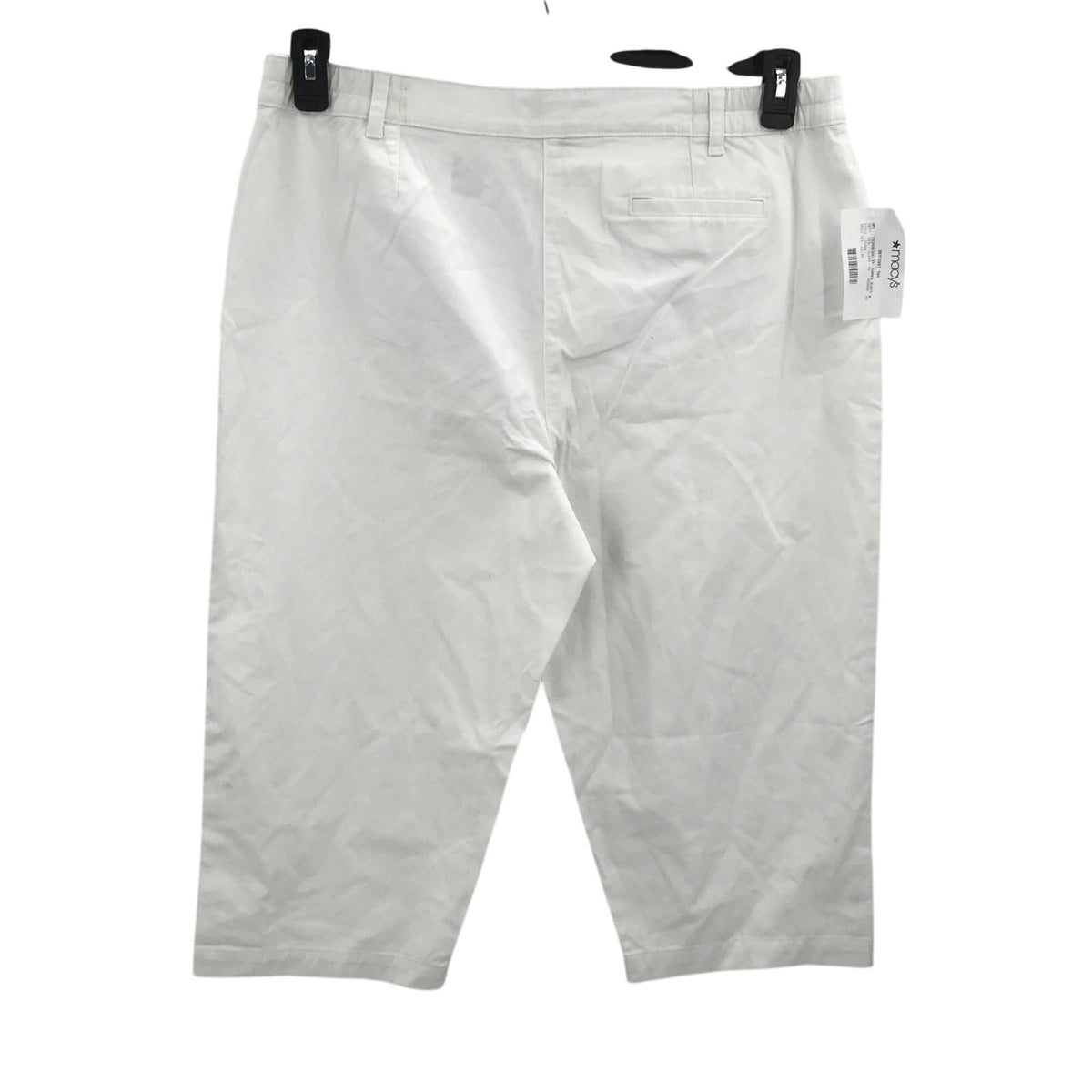 Karen Scott Tummy Control Comfort Waist Capri Pants Belt Loops White 10P NEW