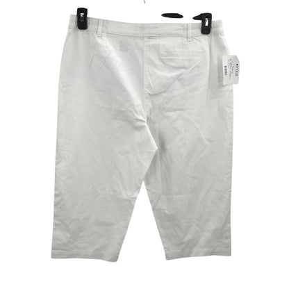 Karen Scott Tummy Control Comfort Waist Capri Pants Belt Loops White 10P NEW