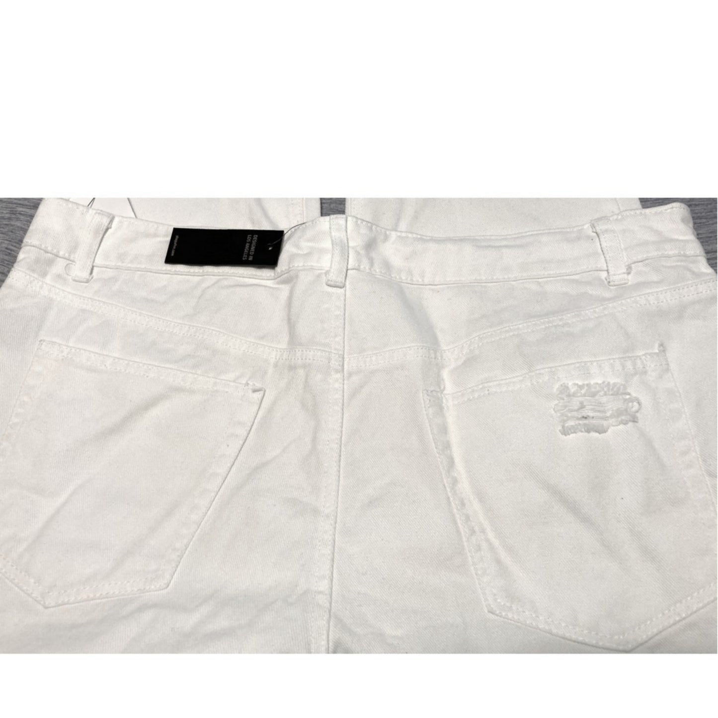 AFRM Distressed High Rise Ankle Skinny Button Fly Jeans Size 32  in White NWT