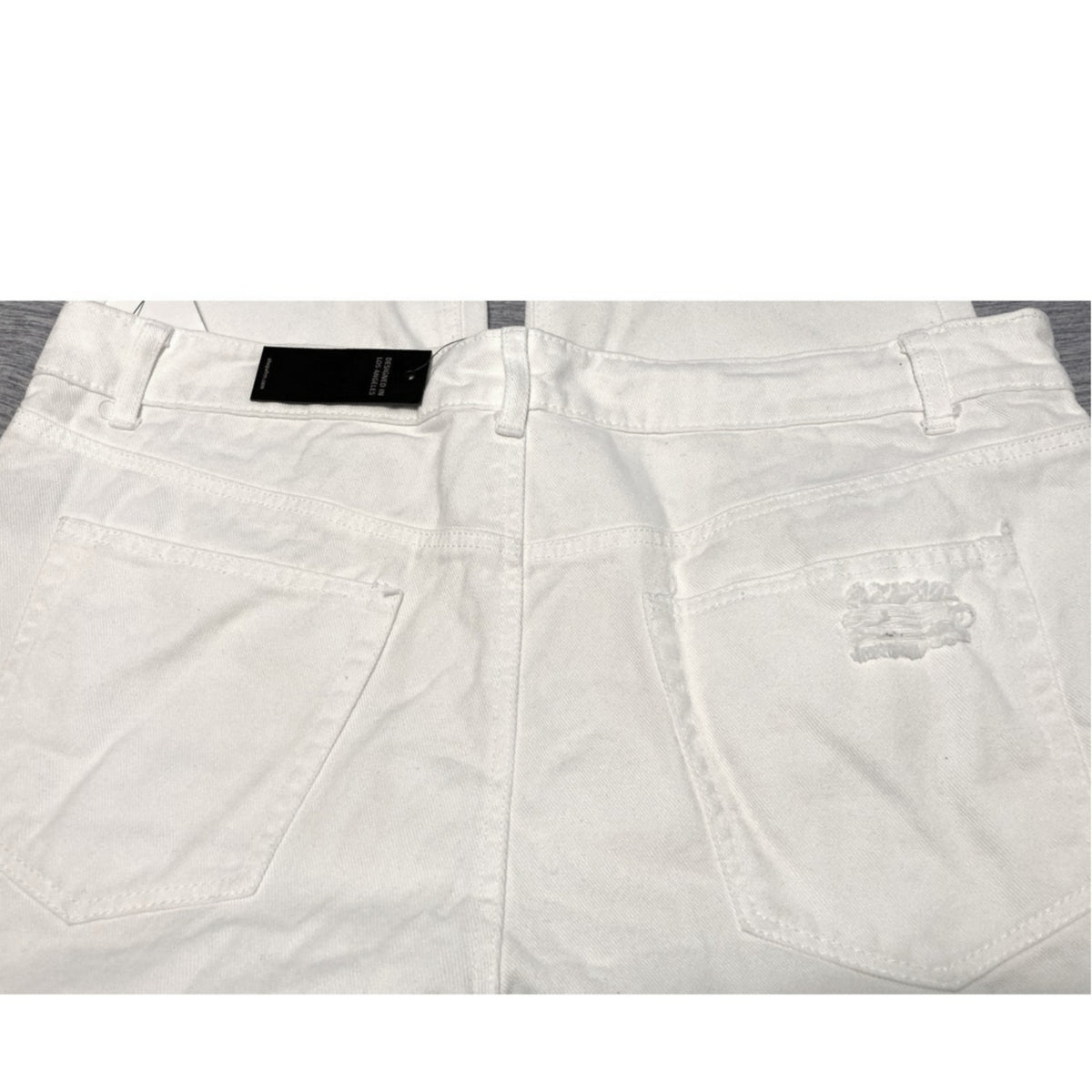 AFRM Distressed High Rise Ankle Skinny Button Fly Jeans Size 32  in White NWT