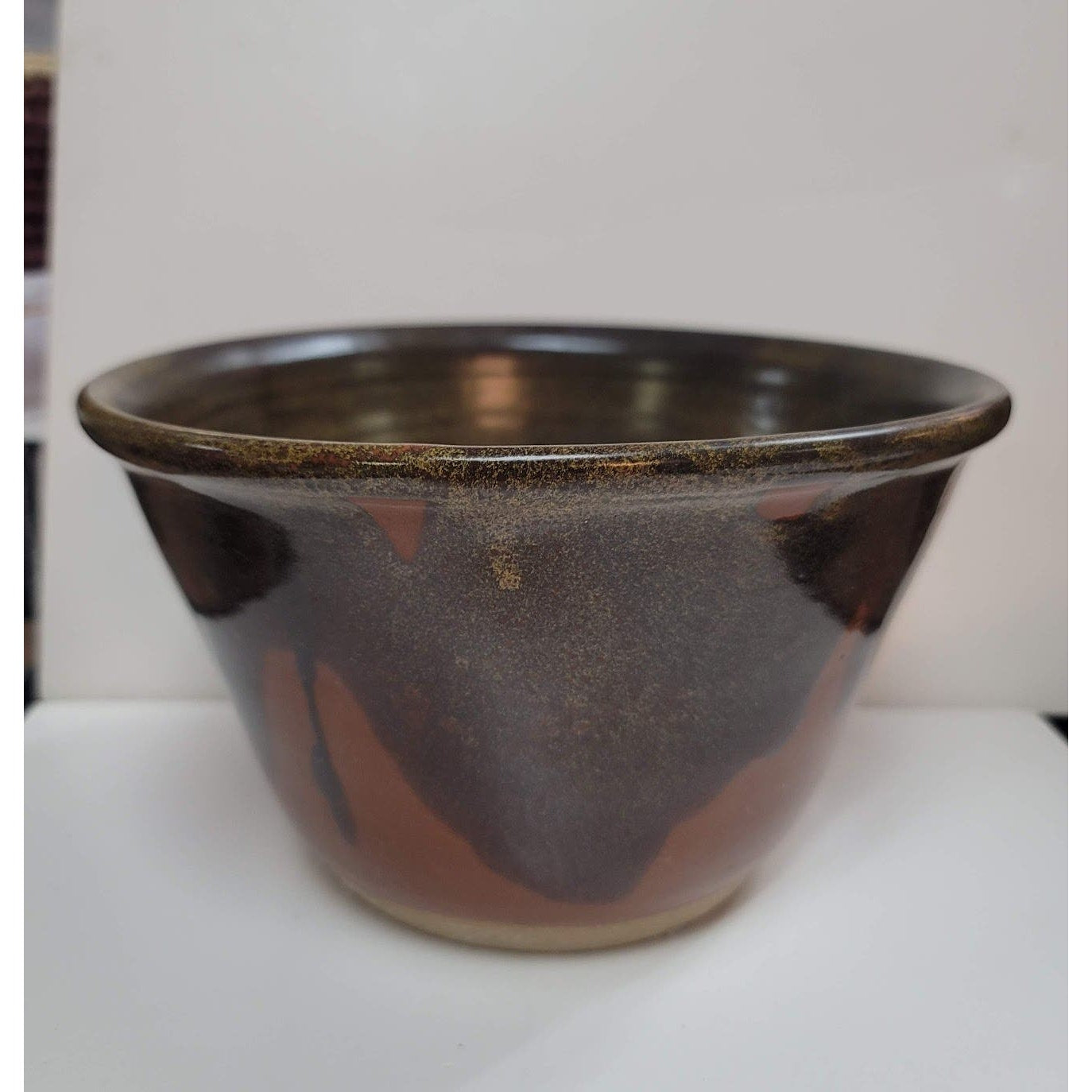 Stuidio Art Pottery Bowl Signed Earthtones Clay Signed MONTE rimmed top