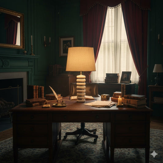 1960s MCM French Moderne White Silver Ring Round stacked lamp 22" x 6"