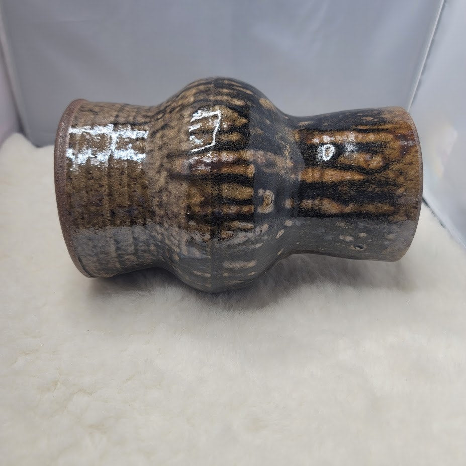 Mid-Century Modern Bulbous Studio Art Pottery Dripware Vase