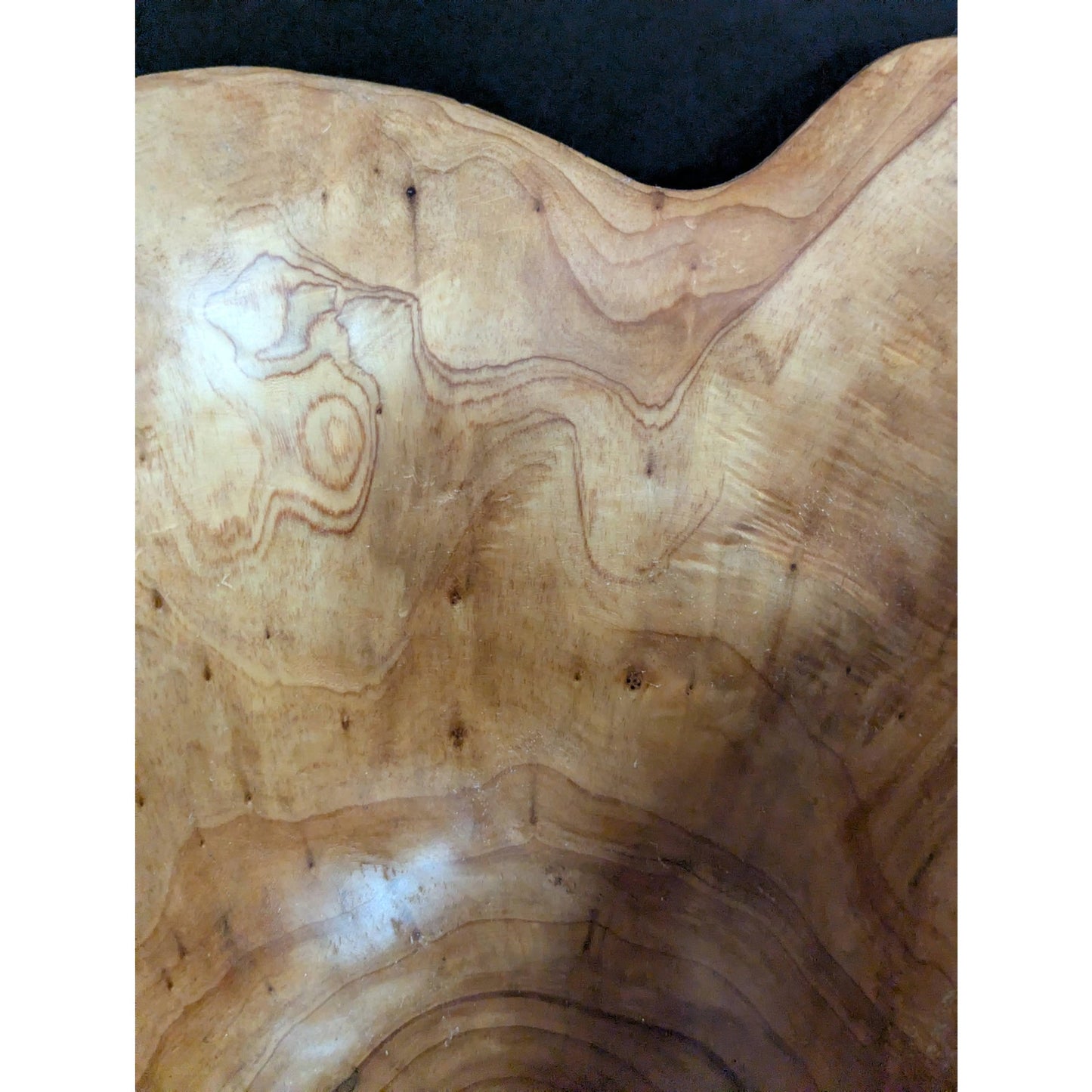 Rustic Hand-Carved Live Edge Teak Root Wooden Bowl Tree Stump Centerpiece