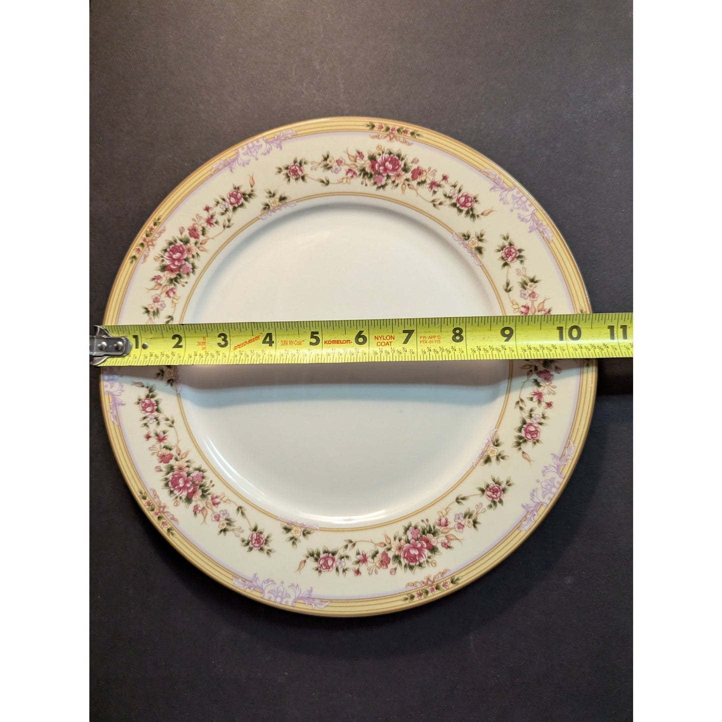 Vintage Lynns Fine China Dinner Plates Set of 3 Floral Gold Trim French Country