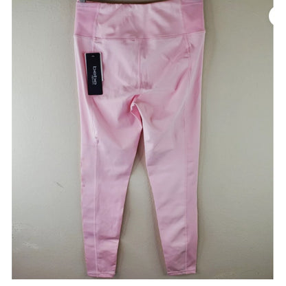 Bebe Sport Womens Pink Parfait Sport Laser Cut Athletic Legging LARGE NEW