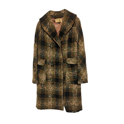 Vintage 1960s Wool Longline Coat nubby tweed texture X-Large Statement