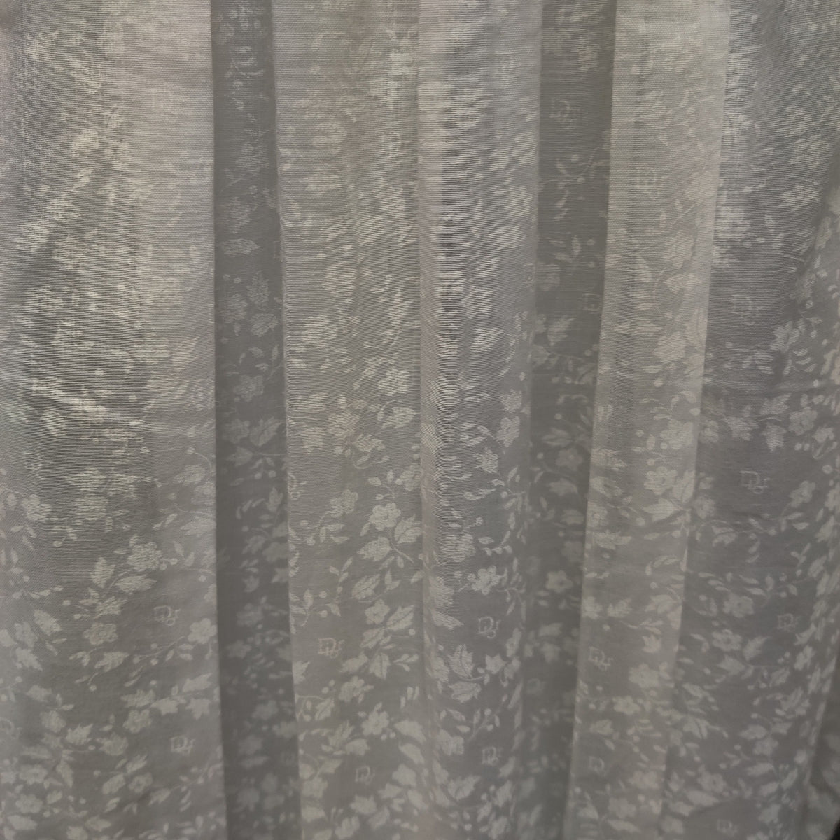 Vintage Christian Dior Blue Cotton Blend Eyelet Nightgown Small Luxury Boudoir